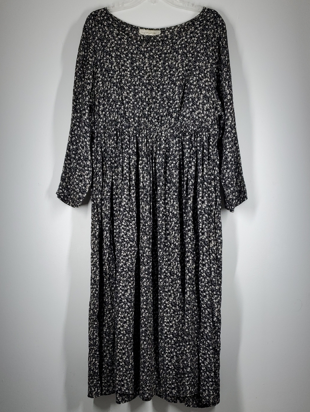 Vintage Karen Sedgley Floral Maxi Dress Cottagecore Prairie Romantic 90s Boho